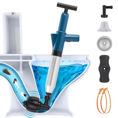 Stocked Toilet Plunger Air Pressure Plumbing Air gun Drain Blaster for Unclogged Toilets (Plugner per bagni a scarico a scarico)