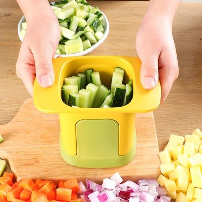 2 in 1 Tagliatore di ortaggi Tagliatore manuale Tagliatore Stampa Aglio ecc Acciaio inox