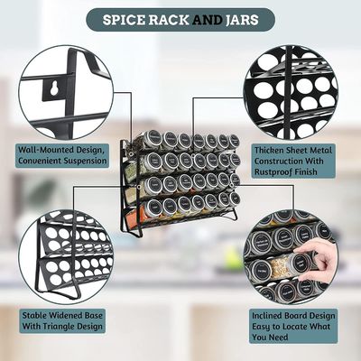 4 strati Wire Iron Mesh Spice Jar Rack per cucina Organizzazione Rack Dimensione 30*9.8*23.3cm