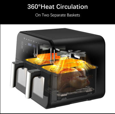 9L touch screen Double Air Fryer Electric Deep Fryer Smart Rack senza olio per uso domestico