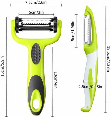 Preparazione di verdure sicure Peeler Julienne Peeler e mandolina Slicer in 19 * 2,5 * 2cm Dimensione