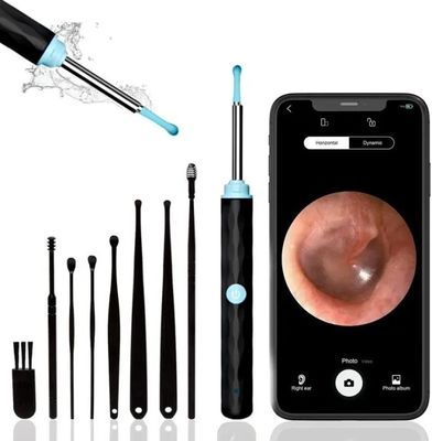 Kit di rimozione di cera per l' orecchio per la pulizia domestica con 1296P Otoscope Camera e luce per la pulizia delle orecchie