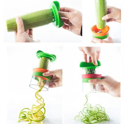 Spiralizzatore Set di taglio Julienne grossolano e sottile 3 in 1 Tagliatrice manuale di verdure per arancio