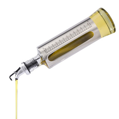 Acciaio inossidabile contenitore di doppio vetro condimenti cucina bottiglia spray olio d'oliva con scala