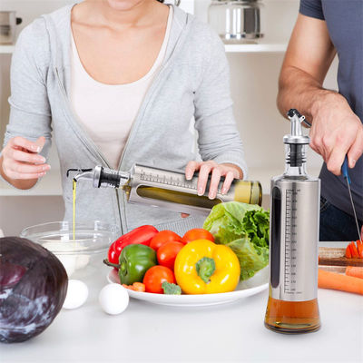 Acciaio inossidabile contenitore di doppio vetro condimenti cucina bottiglia spray olio d'oliva con scala