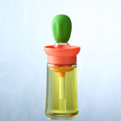 Bottiglia di distribuzione di olio di cucina sostenibile con scala e spazzola da griglia in silicone per la casa