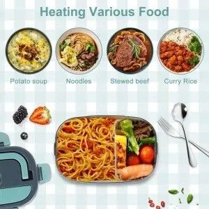 1.5L Capacità Acciaio Inossidabile Cucina elettrica Cucina calda per i pasti in movimento