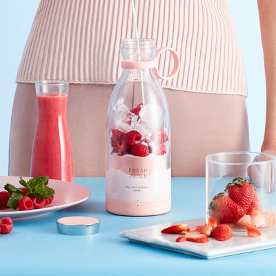Succatore portatile ricaricabile USB blender 350ml 4 lame rosa mini elettrico per i viaggi