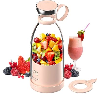 Succatore portatile ricaricabile USB blender 350ml 4 lame rosa mini elettrico per i viaggi