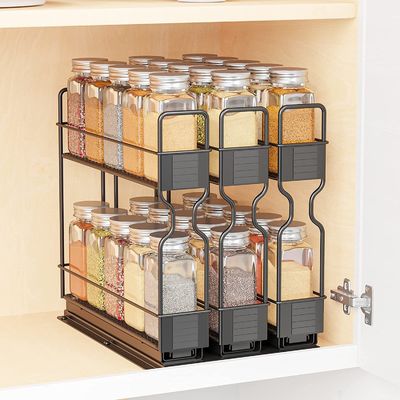 Organizza in modo efficiente il tuo bagno con 2 strati di organizzatore a slitta