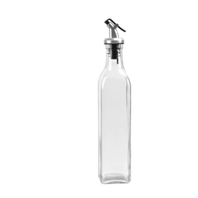 Dispenser di olio d'oliva quadrato calcio Na Aceto di vetro Bottiglia con ugello
