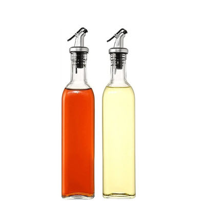 Dispenser di olio d'oliva quadrato calcio Na Aceto di vetro Bottiglia con ugello