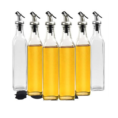 Dispenser di olio d'oliva quadrato calcio Na Aceto di vetro Bottiglia con ugello