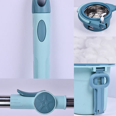 Promozione 360 gradi rotante scopa secca con materiale in acciaio inossidabile PP microfibra