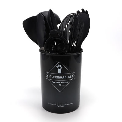 Set di spatola in silicone per cucina con secchio di stoccaggio utensili da cucina a 12 pezzi non appiccicosi