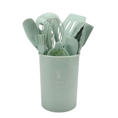 Set di spatola in silicone per cucina con secchio di stoccaggio utensili da cucina a 12 pezzi non appiccicosi