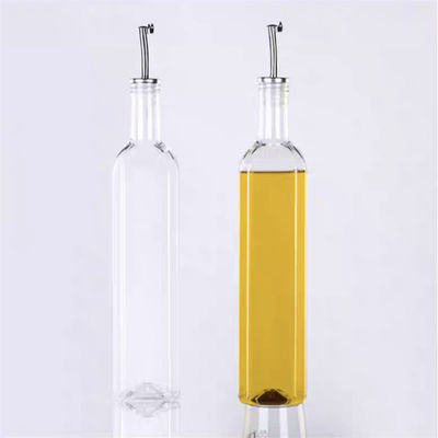 Bottiglia di olio da cucina verde scuro di vetro con tubo di scarico in acciaio inossidabile 500 ml 2pcs