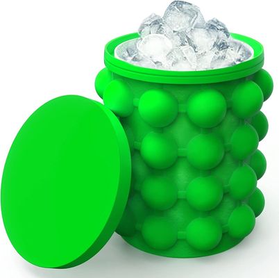 267 grammi Silicone portatile semicircolare Barattolo di ghiaccio a risparmio di spazio con coperchio blu/rosso/giallo