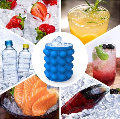 267 grammi Silicone portatile semicircolare Barattolo di ghiaccio a risparmio di spazio con coperchio blu/rosso/giallo