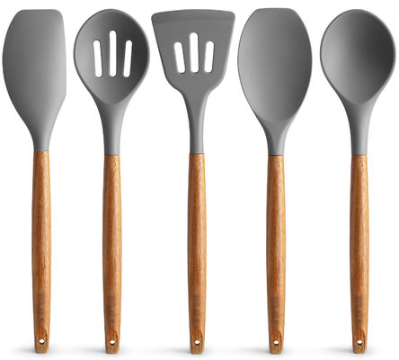 Set di utensili da cucina ad alta temperatura per cucina 5 pezzi non appiccicoso cucchiaio di spatola di silicone