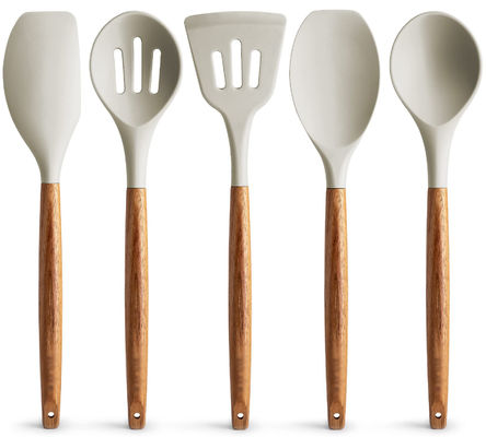 Set di utensili da cucina ad alta temperatura per cucina 5 pezzi non appiccicoso cucchiaio di spatola di silicone