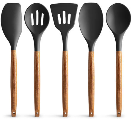 Set di utensili da cucina ad alta temperatura per cucina 5 pezzi non appiccicoso cucchiaio di spatola di silicone