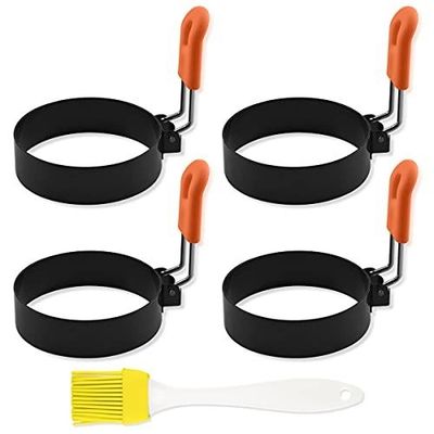 Home Cucina Anelli di cucina di uova in acciaio inossidabile muffa di pancake per le uova e le omelette fritte