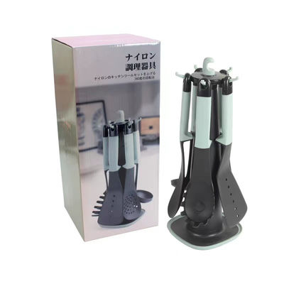 Set di cucina ad alta temperatura in plastica per cucina con spatola 5 pezzi con scaffale