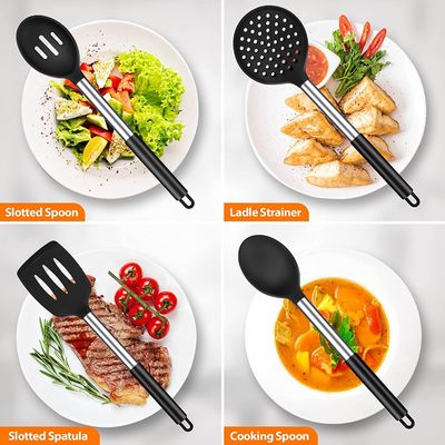 Spatula antiaderente e cucchiaio impermeabile con canna in acciaio inossidabile