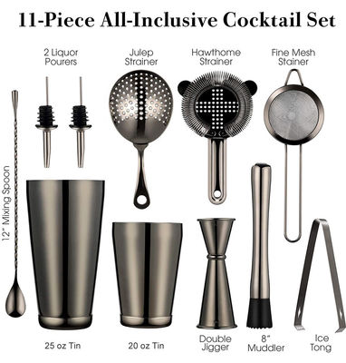Classico Disegno 11 pezzi Kit Barista Cocktail Fumatore Set 750ml/600ml per la produzione