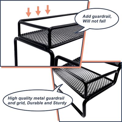 Organizzatore per scaffalature di spezie alimentari in ferro cotto con lacca per armadietto 4 Tier Step Shelf Holder