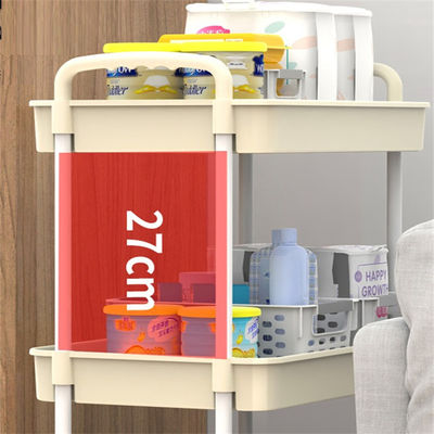 Disegno funzionale Mensola a due livelli con ruote per cucina bagno e camera da letto