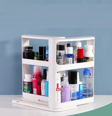 Conveniente rotation 2 Tier Rotating Spice Rack per lo stoccaggio di armadietti da cucina