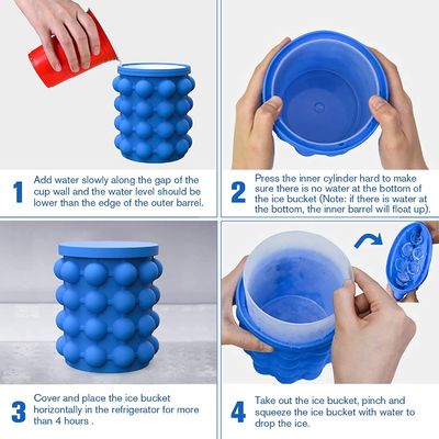 Stocked Design moderno secchio di ghiaccio in silicone per risparmiare spazio materiale di qualità alimentare
