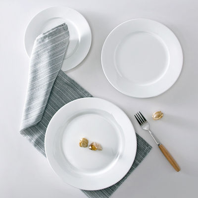 Piatti da cena in ceramica bianca per il ristorante Hotel Dinnerware Collection