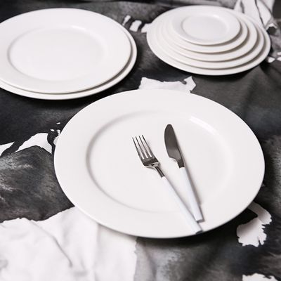 Piatti da cena in ceramica bianca per il ristorante Hotel Dinnerware Collection