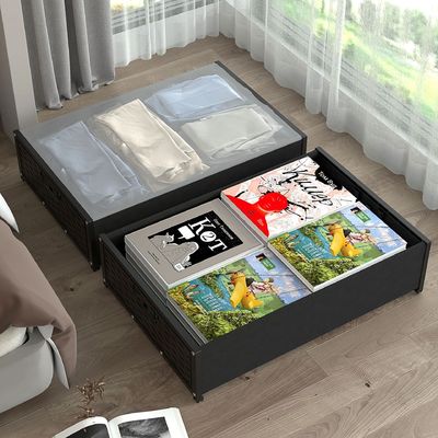 Sotto biancheria da letto / giocattoli Scatola di stoccaggio con puleggia e copertura