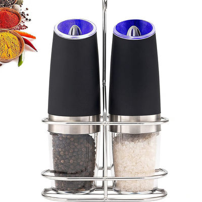Grinder di sale per spezie di cucina sostenibile con set di grill di sale e pepe elettrico a luce blu