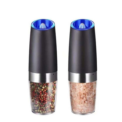 Grinder di sale per spezie di cucina sostenibile con set di grill di sale e pepe elettrico a luce blu