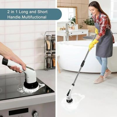 Spazzola di pulizia elettrica in plastica bianca Set Top Vendita Spazzolante per pulizia profonda