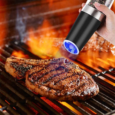 Grinder di sale per spezie di cucina sostenibile con set di grill di sale e pepe elettrico a luce blu