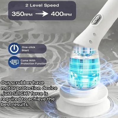 Spazzola di pulizia elettrica in plastica bianca Set Top Vendita Spazzolante per pulizia profonda