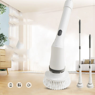 Pulizzatore elettrico per bagno a rotazione con estensione regolabile e spazzola bianca senza fili