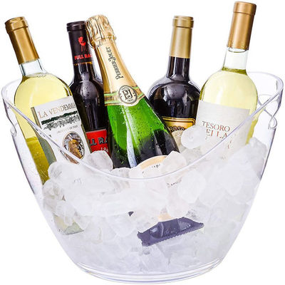 8L LED Acrilico Plastica Ice Bucket Stile di design moderno per la festa Bar Bucket Tongs Tipo