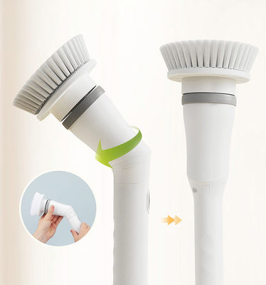 Pulizzatore elettrico per bagno a rotazione con estensione regolabile e spazzola bianca senza fili