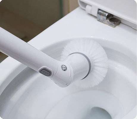 Pulizzatore elettrico per bagno a rotazione con estensione regolabile e spazzola bianca senza fili