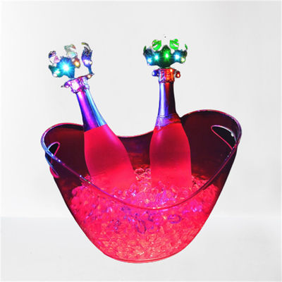 Party Club Hotel Acrilico Contenitore di bevande in plastica Logo personalizzato Led Acrilico Ice Bucket