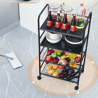 5 strati rotanti in acciaio al carbonio scaffale da cucina con struttura quadrata e ruote