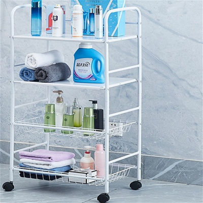 5 strati rotanti in acciaio al carbonio scaffale da cucina con struttura quadrata e ruote