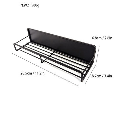 Scaffalature magnetiche monolivello per la conservazione delle spezie in colore nero per l'organizzazione della cucina